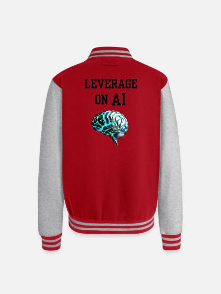 Leverage on AI Brain Neon - Unisex College Sweat Jacket - red/heather grey