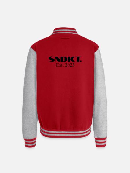 SNDKT - Unisex College Sweat Jacket - red/heather grey