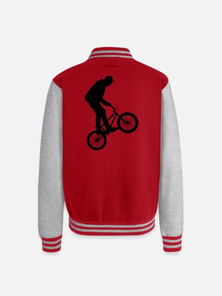 design BMX black - Unisex College Sweat Jacket - red/heather grey