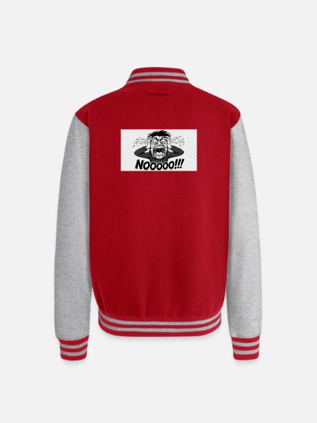 Noooo Scream Comic Style - Unisex College Sweat Jacket - red/heather grey