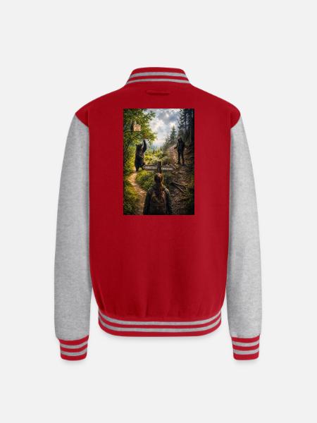 Choose the bear - Unisex College Sweat Jacket - red/heather grey