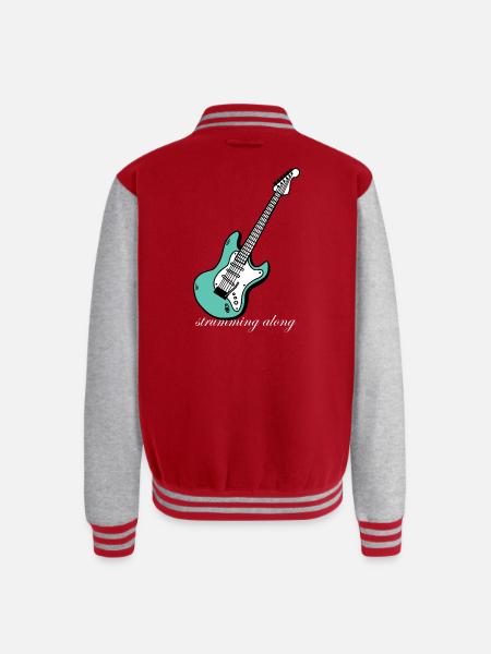 Strumming_Along - Unisex College Sweat Jacket - red/heather grey