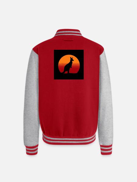 Sunrise Kangaroo Spirit - Unisex College Sweat Jacket - red/heather grey