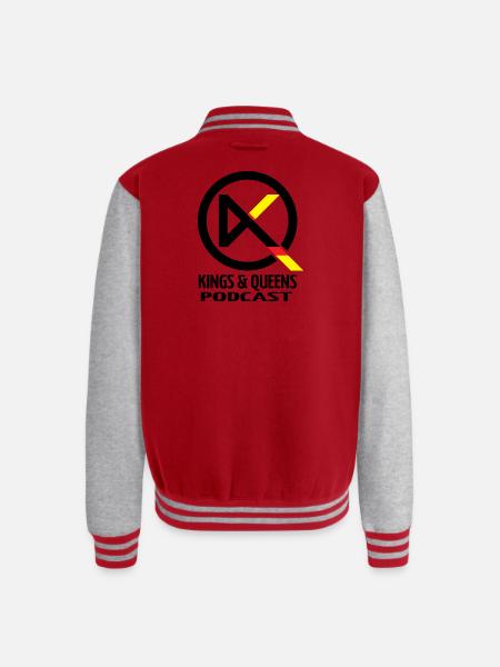 Diagonal Stripes in Dawn - Unisex College Sweat Jacket - red/heather grey