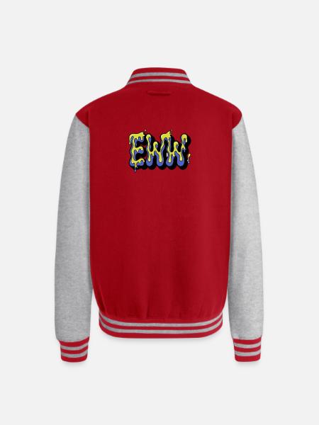 comic-speech-bubble--neon-slime-texture-inside- - Unisex College Sweat Jacket - red/heather grey