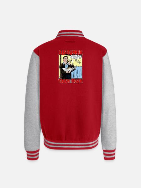 Alf Tupper Tough of the Track Comic Fish & Chips - Unisex College Sweat Jacket - red/heather grey