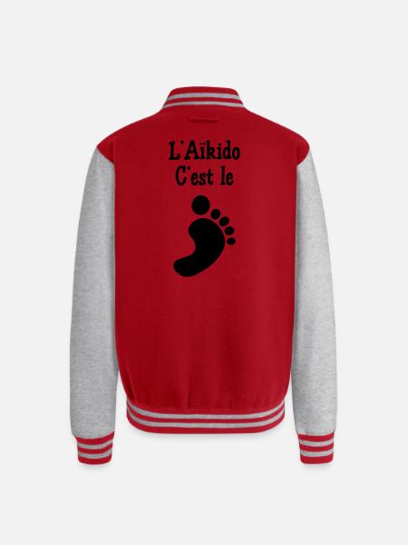 Aikido is the Foot - Unisex College Sweat Jacket - red/heather grey