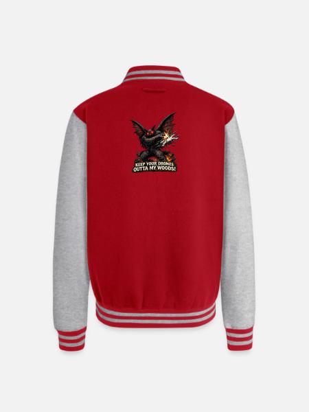 Mothman Drones  - Unisex College Sweat Jacket - red/heather grey