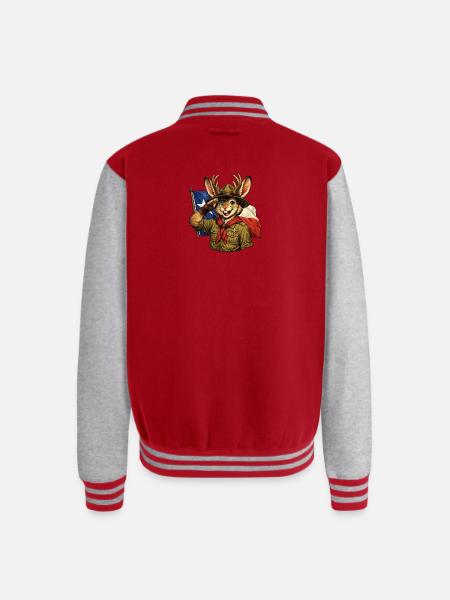 Jackalope Scout - Unisex College Sweat Jacket - red/heather grey