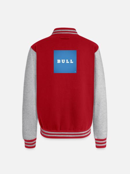 Bull Bold on Blue - Unisex College Sweat Jacket - red/heather grey