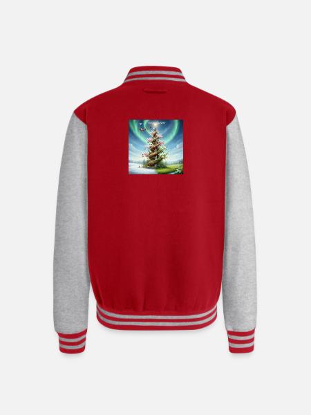 United Seasons Christmas Spiral Tree - Unisex College Sweat Jacket - red/heather grey