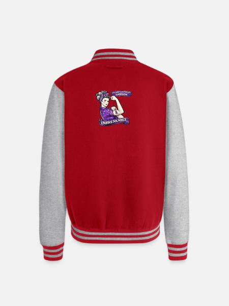 Unbreakable Sjögren's Warrior - Unisex College Sweat Jacket - red/heather grey
