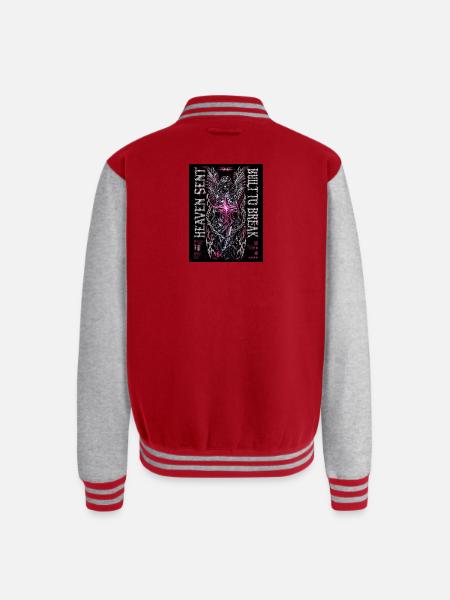Heaven Bleed Neon Angel Wings - Unisex College Sweat Jacket - red/heather grey