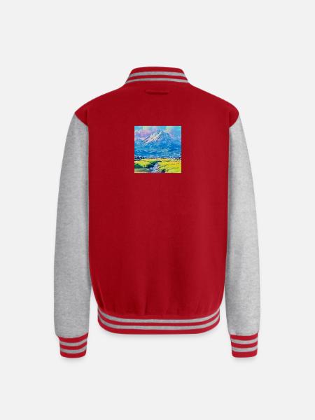 Landscape Horizon - Unisex College Sweat Jacket - red/heather grey