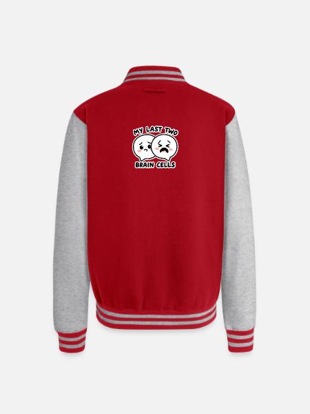 My Last Two Brain Cells - Unisex College Sweat Jacket - red/heather grey
