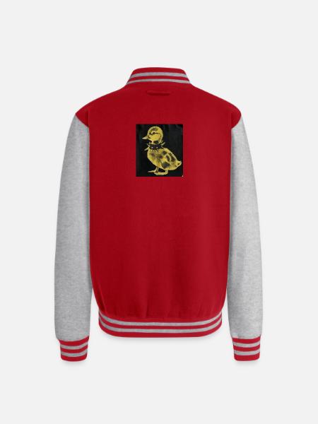 Punk Duck - Unisex College Sweat Jacket - red/heather grey