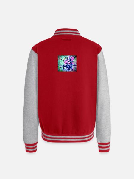 Zombie tentacle Rabbit  - Unisex College Sweat Jacket - red/heather grey