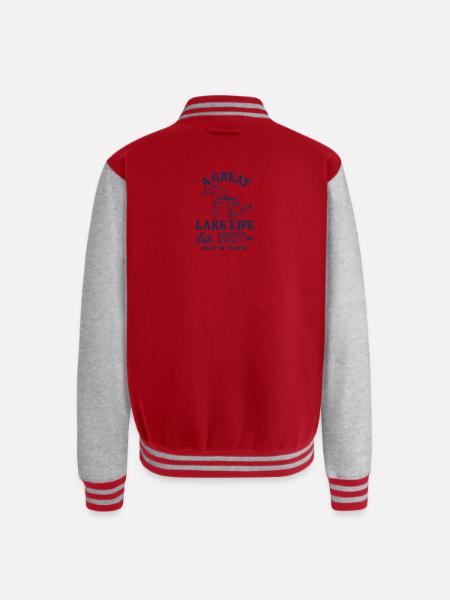 It's a Great Lake Life - Unisex College Sweat Jacket - red/heather grey