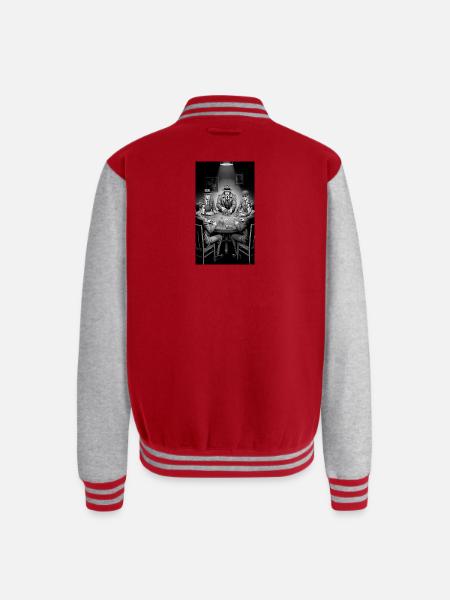 Noir Poker Roundtable - Unisex College Sweat Jacket - red/heather grey