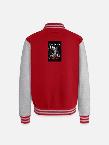 Broken Code, Perfect Soul - Unisex College Sweat Jacket - red/heather grey