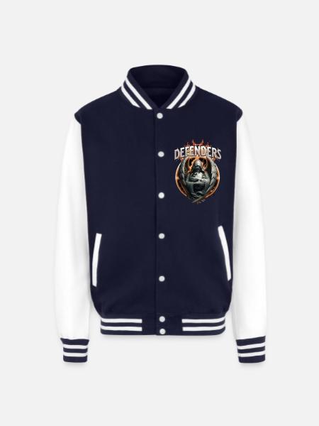 Customizable Defenders - Unisex College Sweat Jacket - navy/white