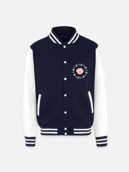 Cats paw - Unisex College Sweat Jacket - navy/white