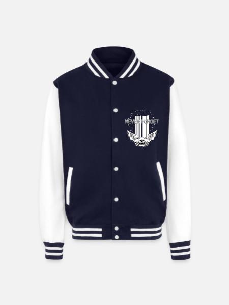 911 Never forget - Unisex College Sweat Jacket - navy/white
