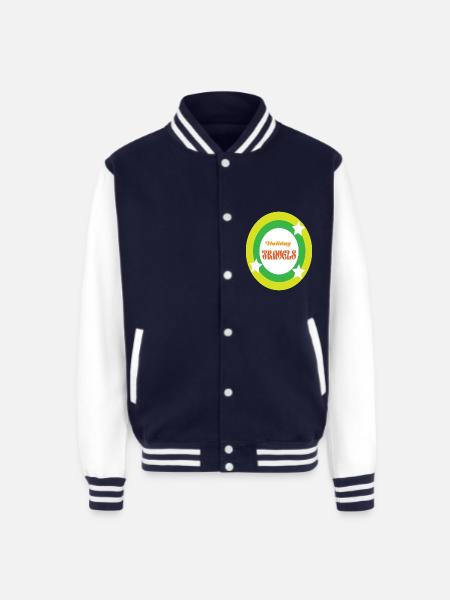 HOLIDAY TRAVELS t-shirt. - Unisex College Sweat Jacket - navy/white