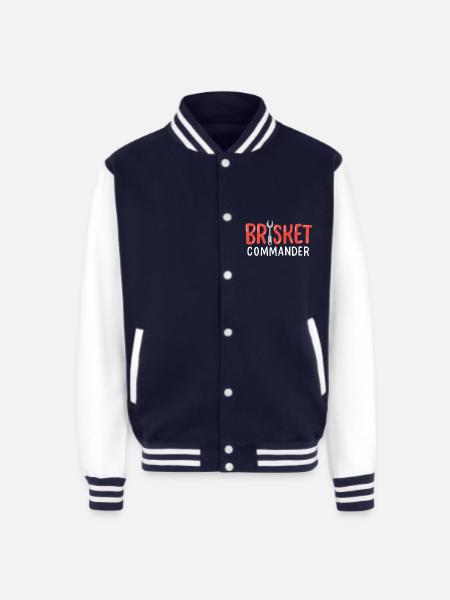 Brisket Commander Bbq Grillmaster - Unisex College Sweat Jacket - navy/white