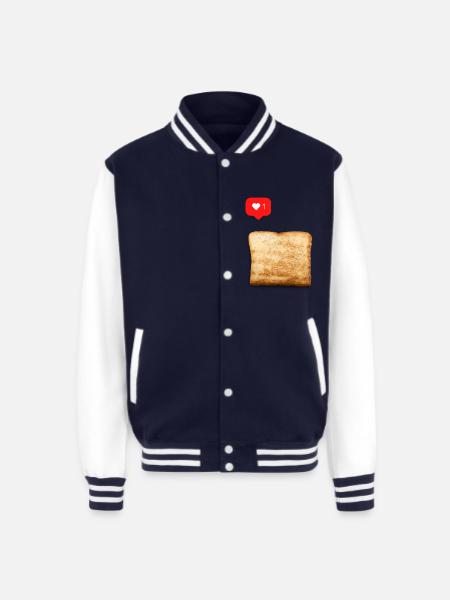 Bread Lover - Unisex College Sweat Jacket - navy/white