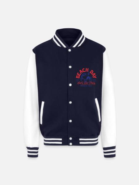Minions Phil Beach Day Summer Vibes - Unisex College Sweat Jacket - navy/white