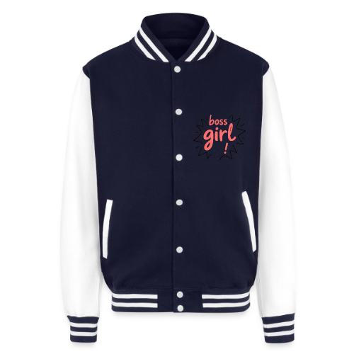 Boss Girl Bold Feminist Statement - Unisex College Sweat Jacket