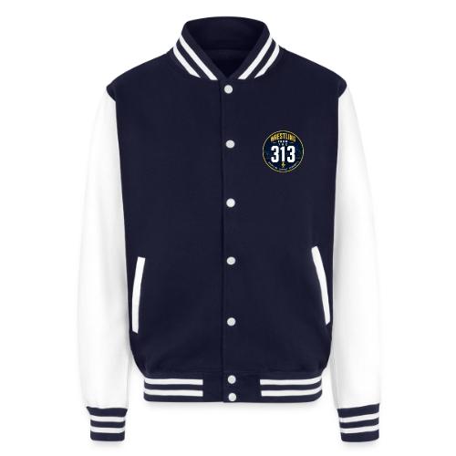 Wrestling from the 313 (navy and gold) - Unisex College Sweat Jacket