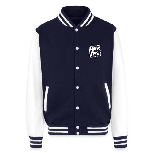 MapThis! White Stamp Logo - Unisex College Sweat Jacket