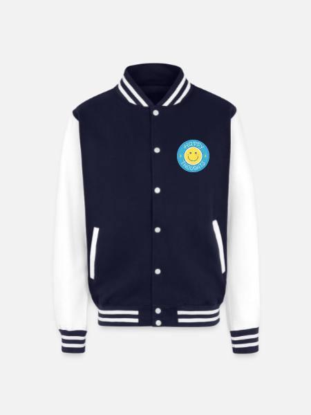 Happy thoughts - Unisex College Sweat Jacket - navy/white