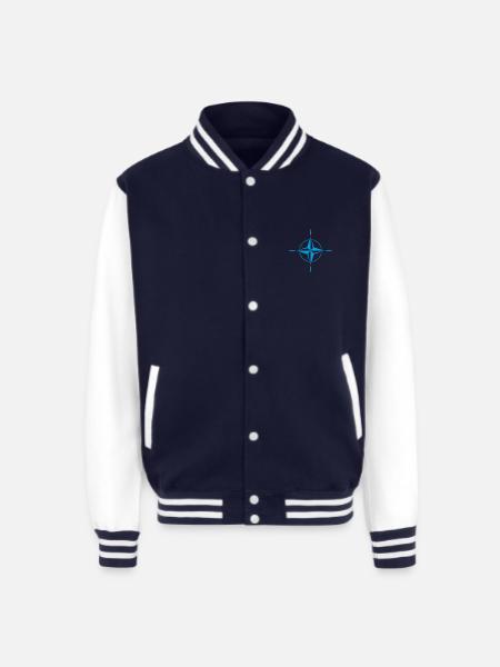 NATO OTAN Flag - Unisex College Sweat Jacket - navy/white
