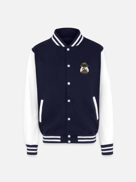 Bonsai Tree Terrarium - Unisex College Sweat Jacket - navy/white