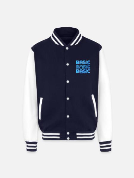 Basic - Unisex College Sweat Jacket - navy/white