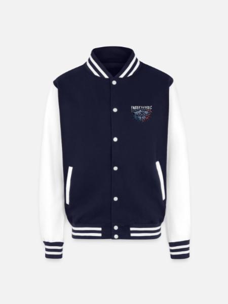 unbreakable - Unisex College Sweat Jacket - navy/white