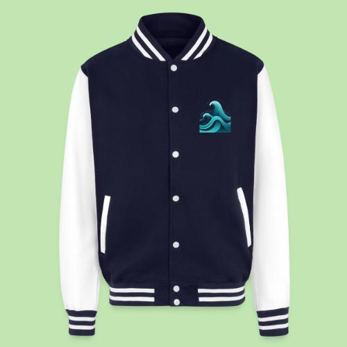 Dynamic Ocean Wave Illustration - Unisex College Sweat Jacket