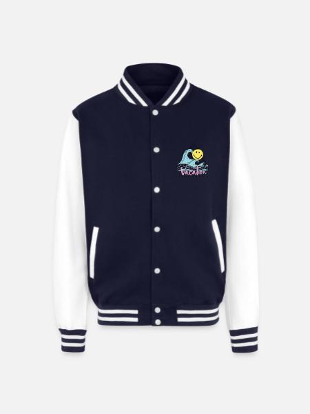 SmileyWorld Always On Vacation - Unisex College Sweat Jacket - navy/white