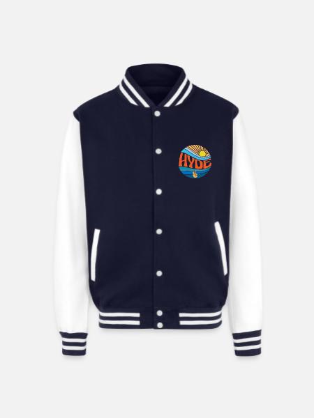 Hyde Shirt Vintage Sunset Hyde Groovy Tie Dye - Unisex College Sweat Jacket - navy/white