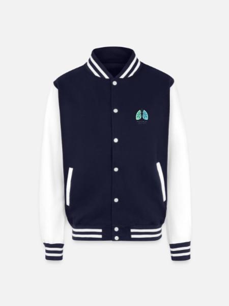 Breathe In, Leaf Out - Unisex College Sweat Jacket - navy/white