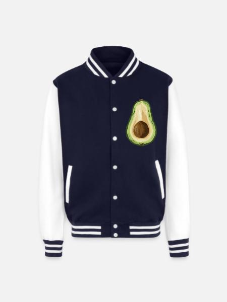 Ripe Avocado - Unisex College Sweat Jacket - navy/white
