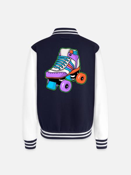 Roller Skating Skater - Unisex College Sweat Jacket - navy/white
