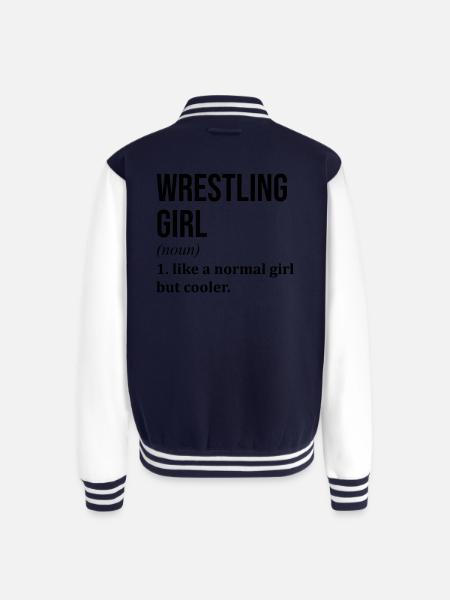 Wrestling Wrestling Wrestling - Unisex College Sweat Jacket - navy/white