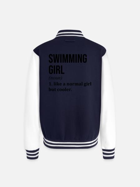 Swimming Swimming Swimming - Unisex College Sweat Jacket - navy/white