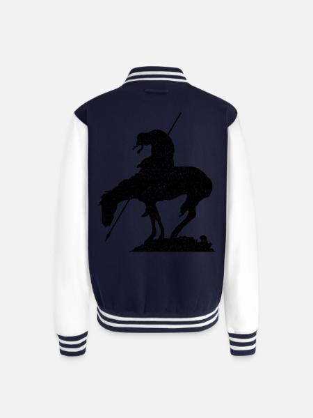 The horseman trail end  - Unisex College Sweat Jacket - navy/white