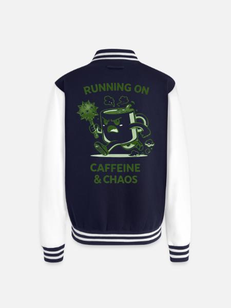 Running on Caffeine & Chaos - Unisex College Sweat Jacket - navy/white