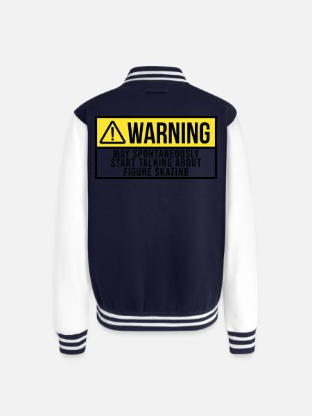 Figure Skate - Unisex College Sweat Jacket - navy/white